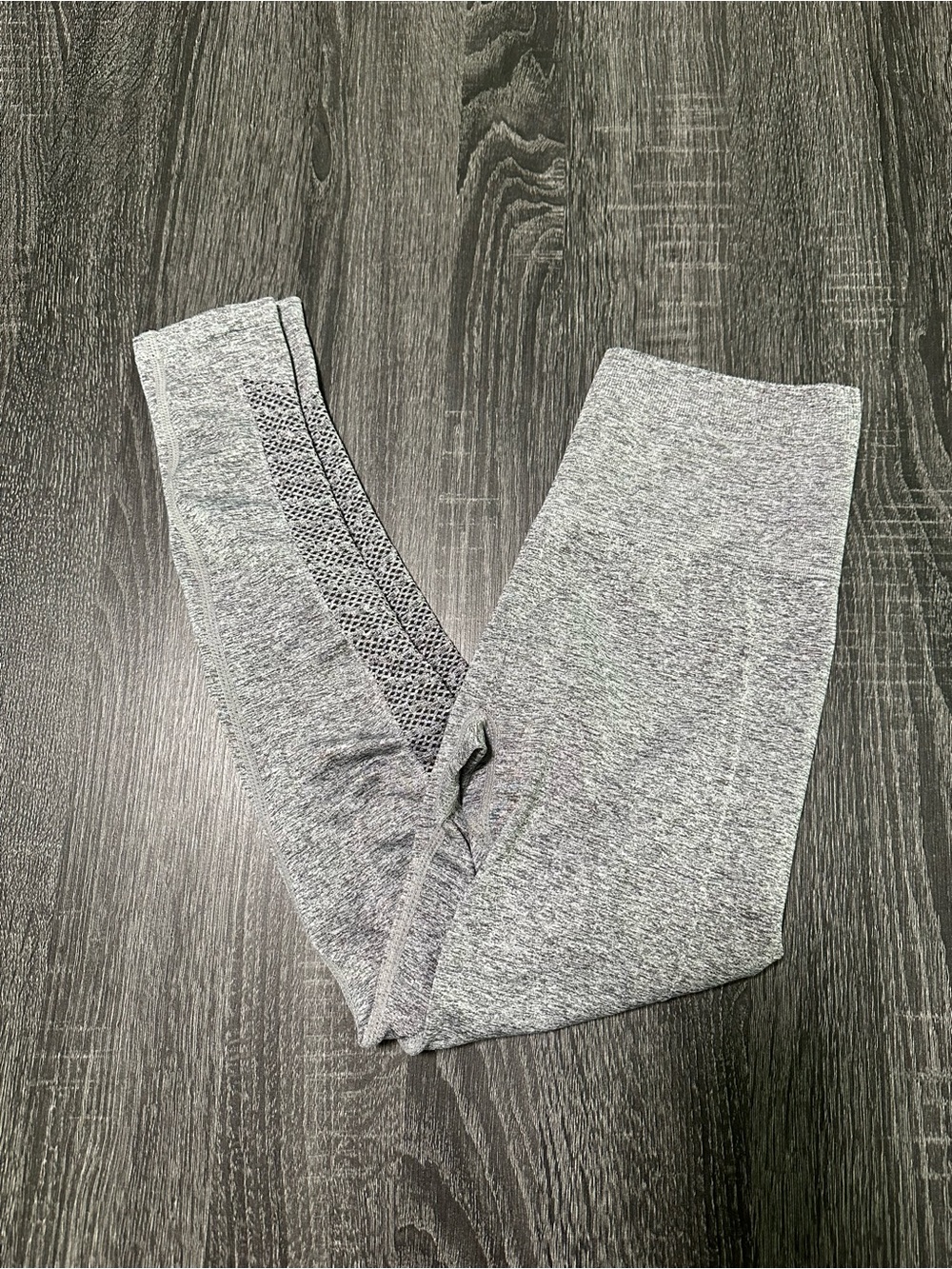 Fabletics Heather Gray Cropped Leggings with Side Mesh